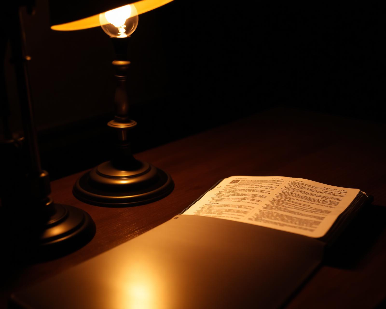 Open Bible in warm light