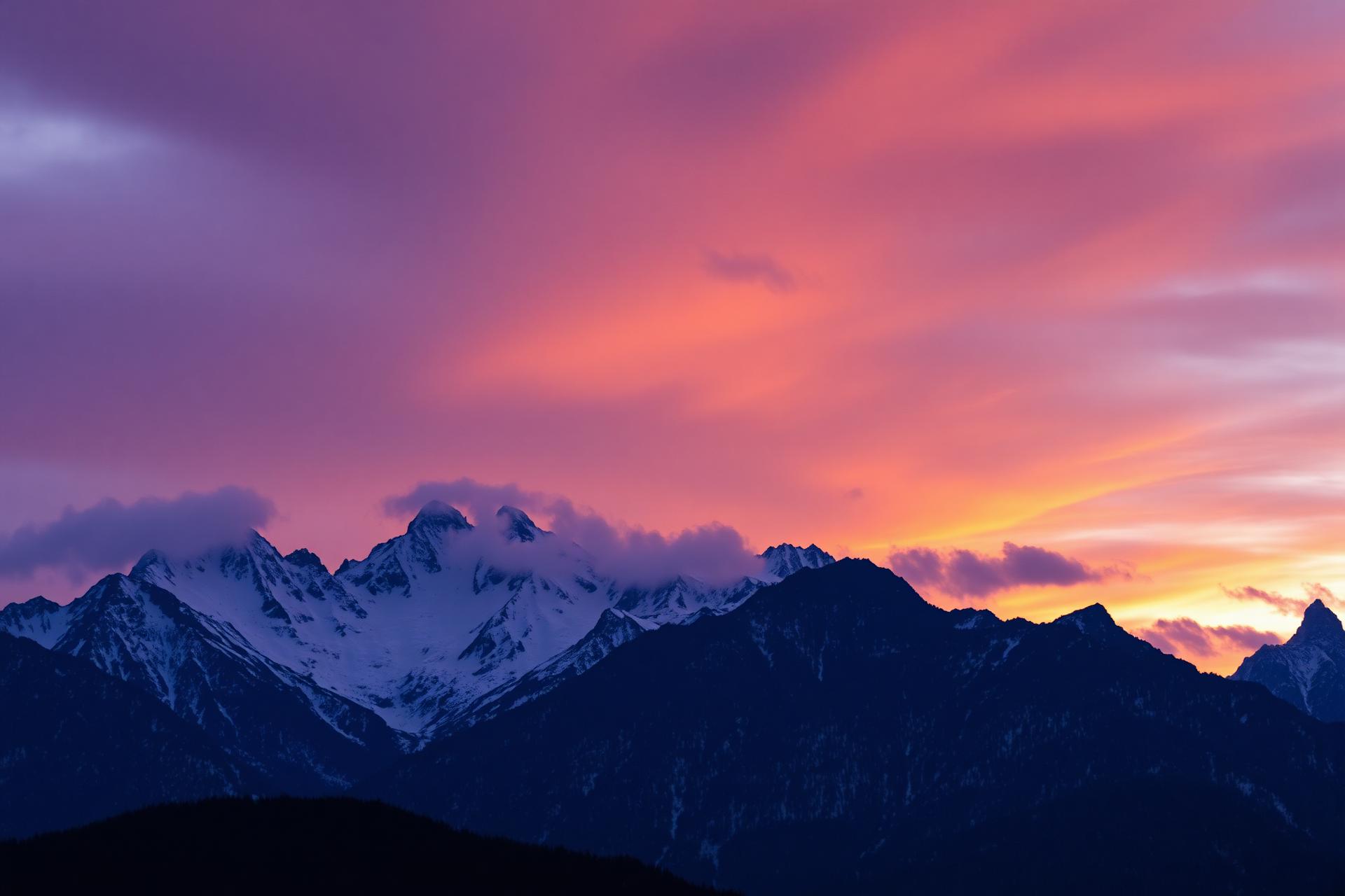 Mountains at sunrise
